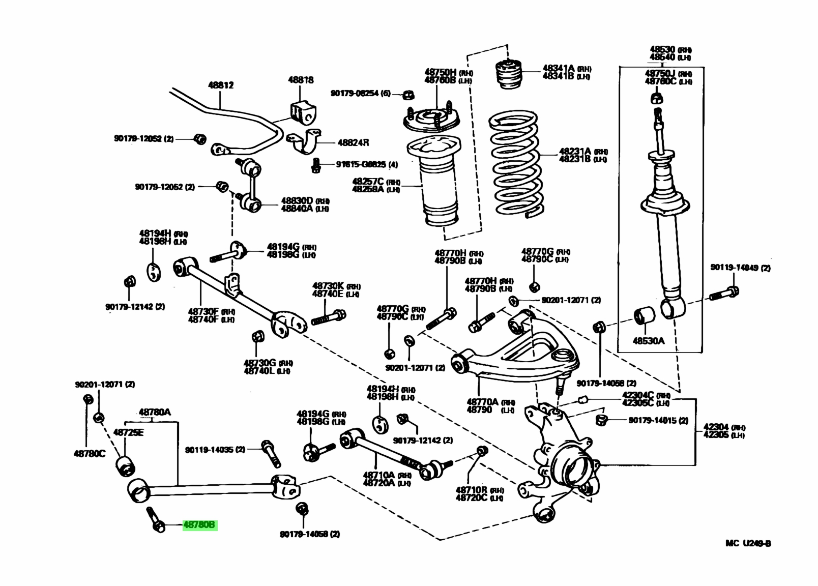 Buy Genuine Toyota 9010512289 90105 12289 Bolt For Strut Rod Prices