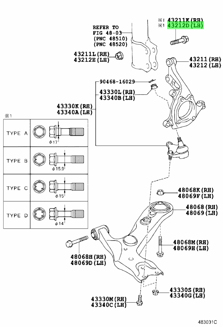 Buy Genuine Toyota 9010517015 (90105-17015) Bolt. Prices, fast shipping ...