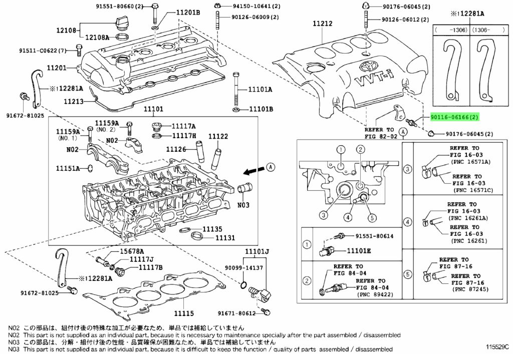 Buy Genuine Toyota 9011606166 (90116-06166) Bolt. Prices, fast shipping ...