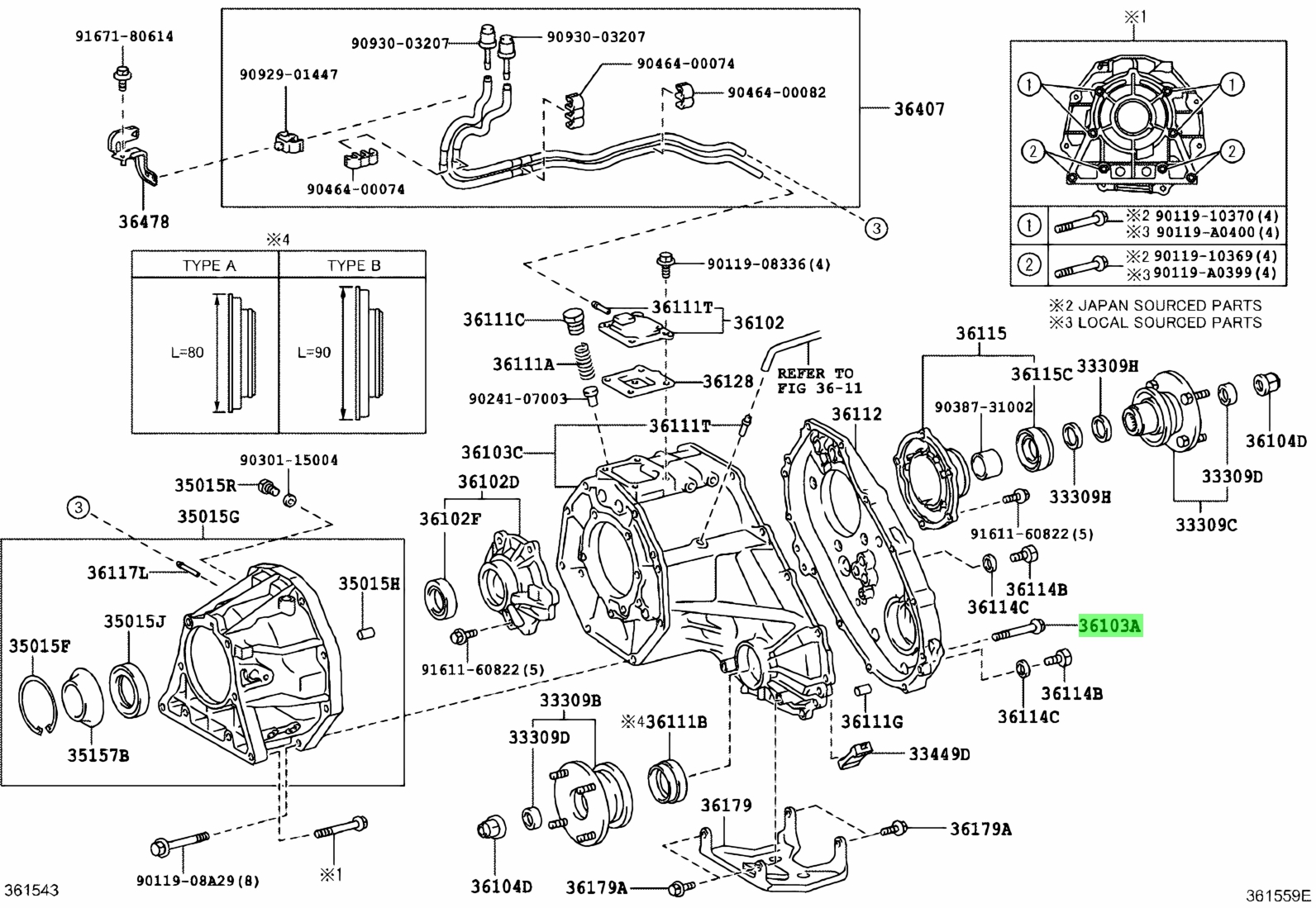  Toyota 9011908A28 90119 08A28 Bolt For Transfer Case 