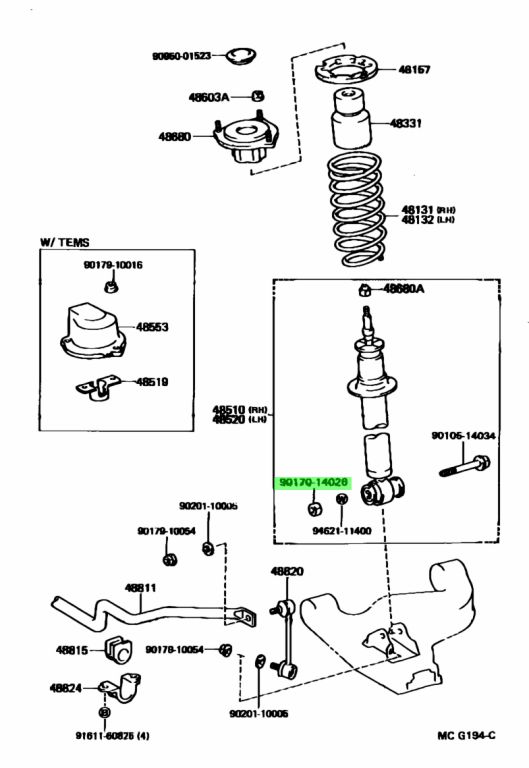 Buy Genuine Toyota 9017014026 (90170-14026) Nut. Prices, fast shipping ...