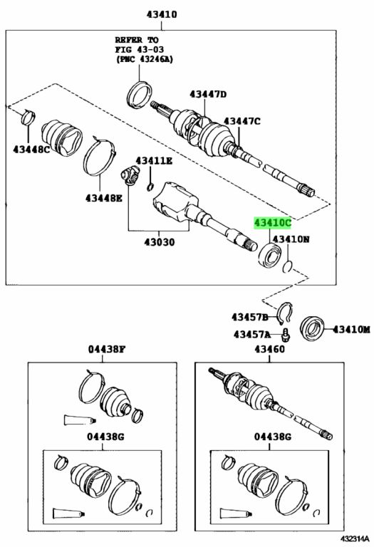 Genuine Toyota 9036336001 - BEARING (FOR FRONT DRIVE SHAFT)