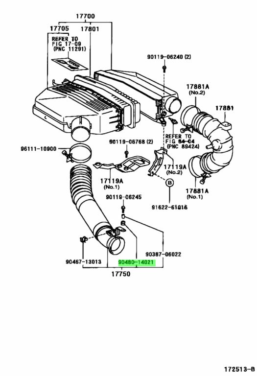 Buy Genuine Toyota 9048014021 (90480-14021) Grommet. Prices, fast ...