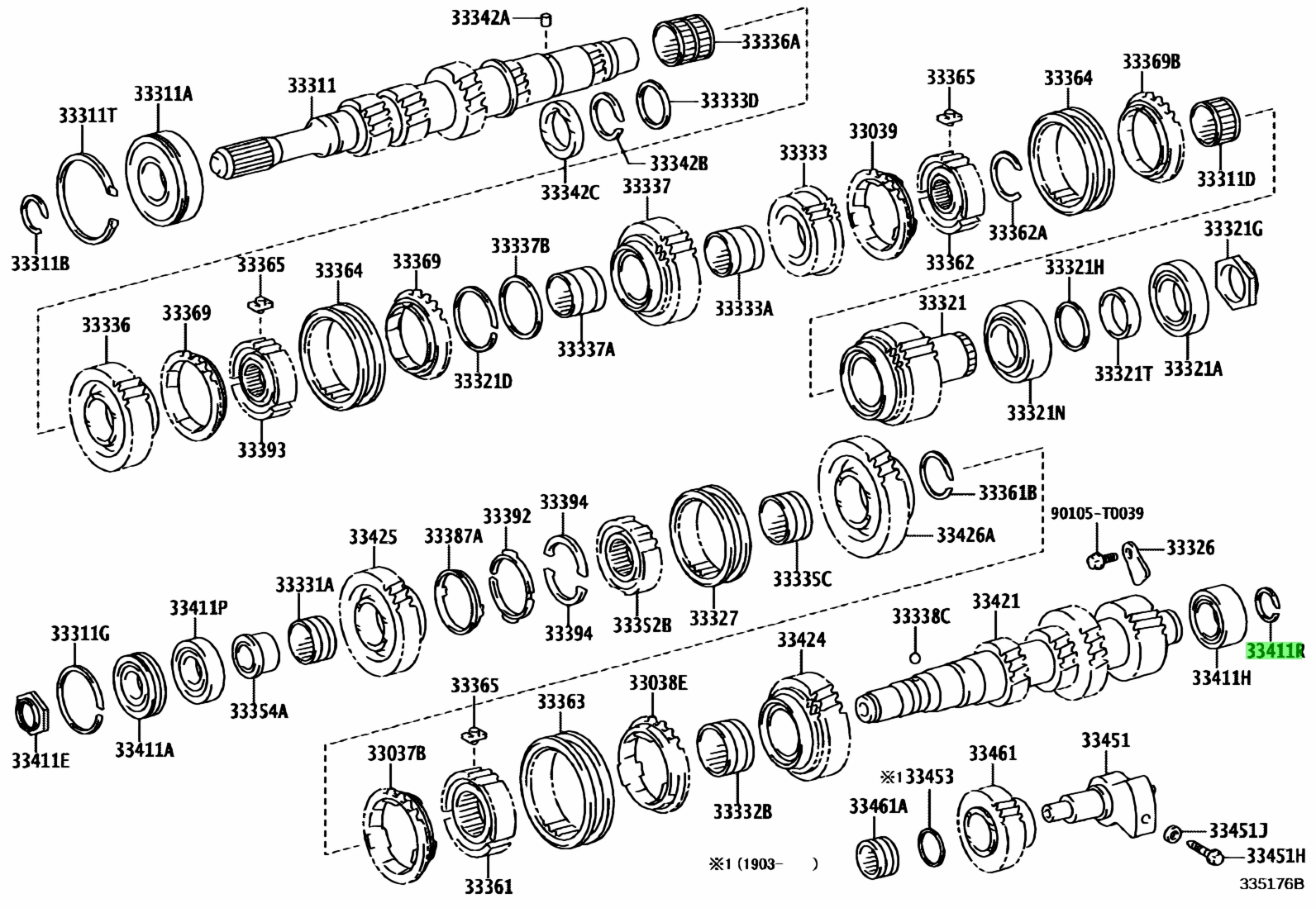 Buy Genuine Toyota 90520T0176 (90520-T0176) Ring, Snap, Counter Gear ...