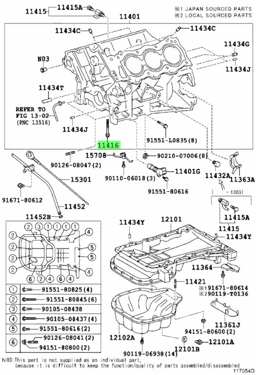 Buy Genuine Toyota 9091002176 (90910-02176) Bolt(For Crankshaft Bearing ...