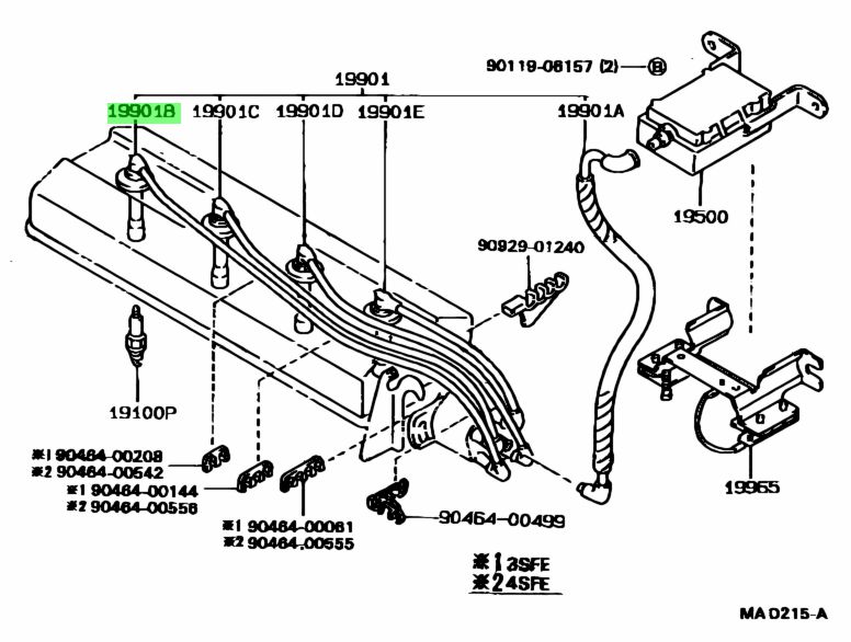 Toyota 90919-15216 Spark Plug Resistive Cord