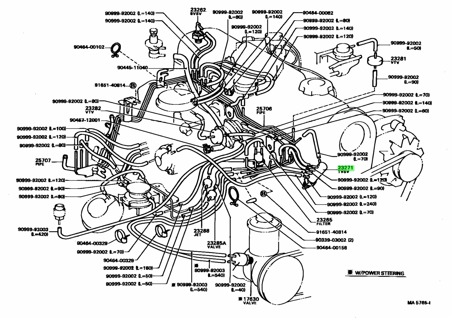 Подключение вакуумных трубок на двигателе Купить Toyota 9092502076 (90925-02076) Клапан Питания Тнвд. Цены, быстрая достав