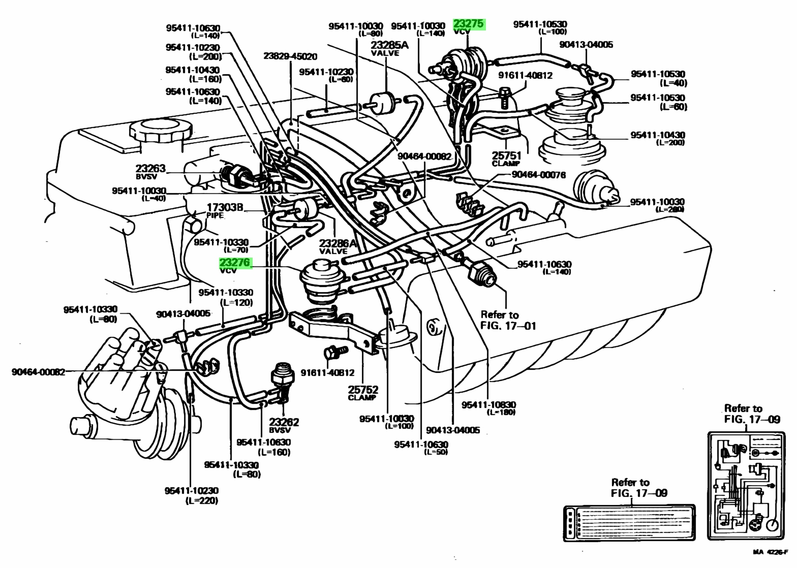 Схема вакуумных трубок 1jz ge