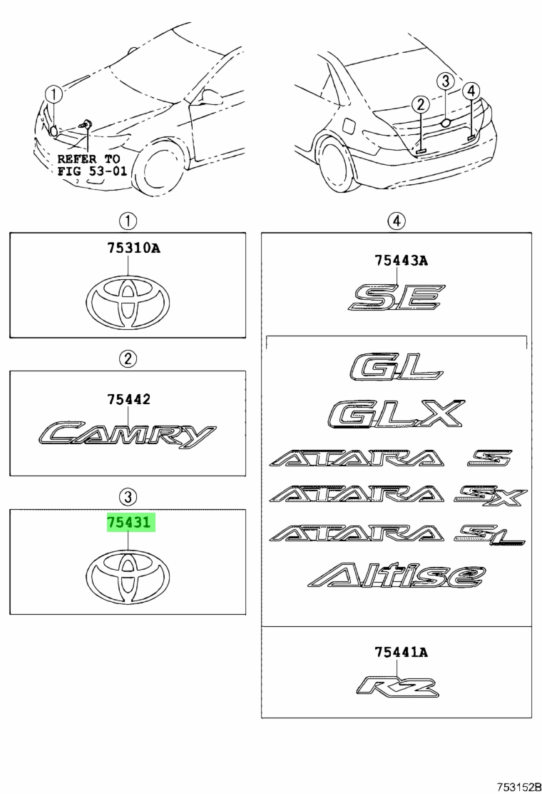 Buy Genuine Toyota 9097502062 (90975-02062) Emblem. Prices, fast ...