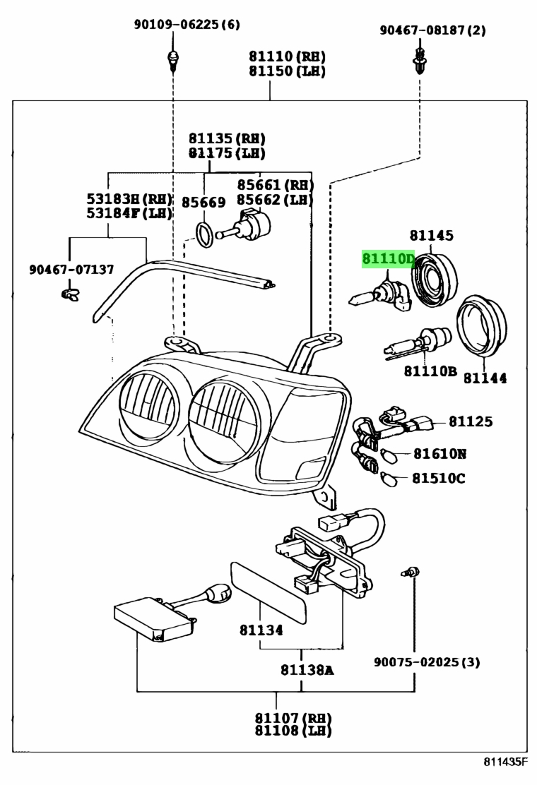 Buy Genuine Toyota 9098113063 (90981-13063) Bulb. Prices, fast shipping ...