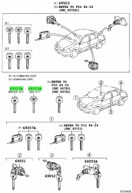 Заготовка ключа toyota