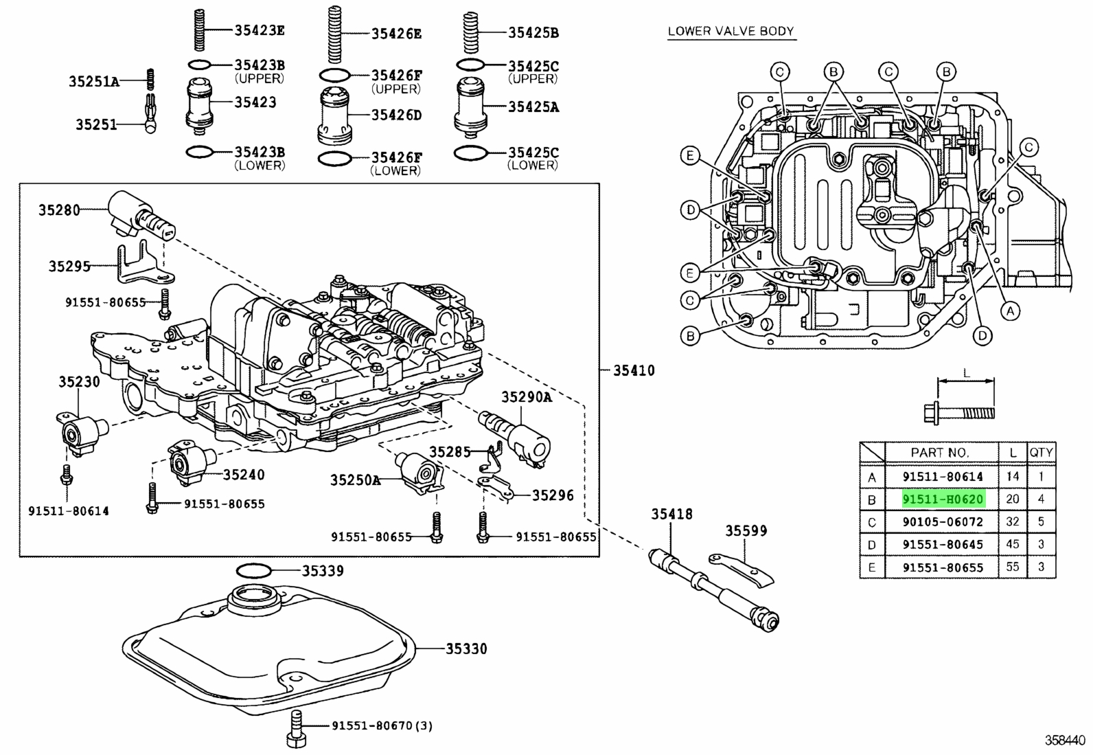 Buy Genuine Toyota 91511H0620 (91511-H0620) Bolt (For Transaxle