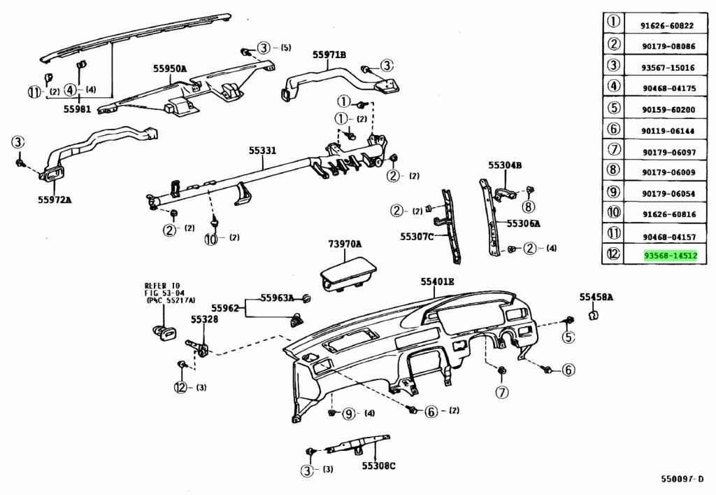 Toyota 93568 55016