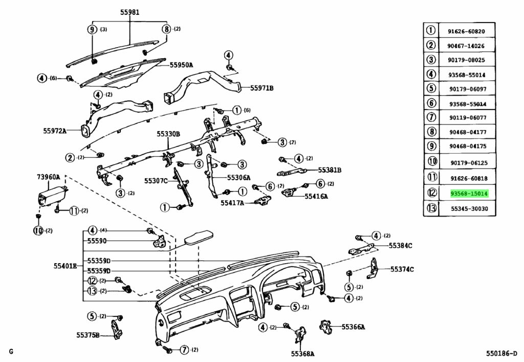 Toyota 93568 55016