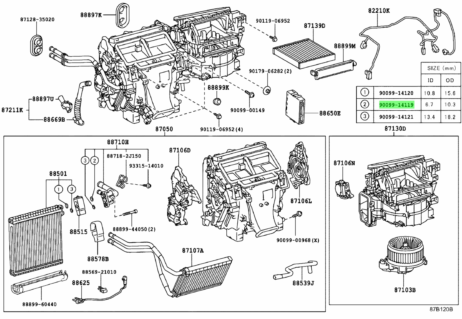 9009914119 toyota размеры