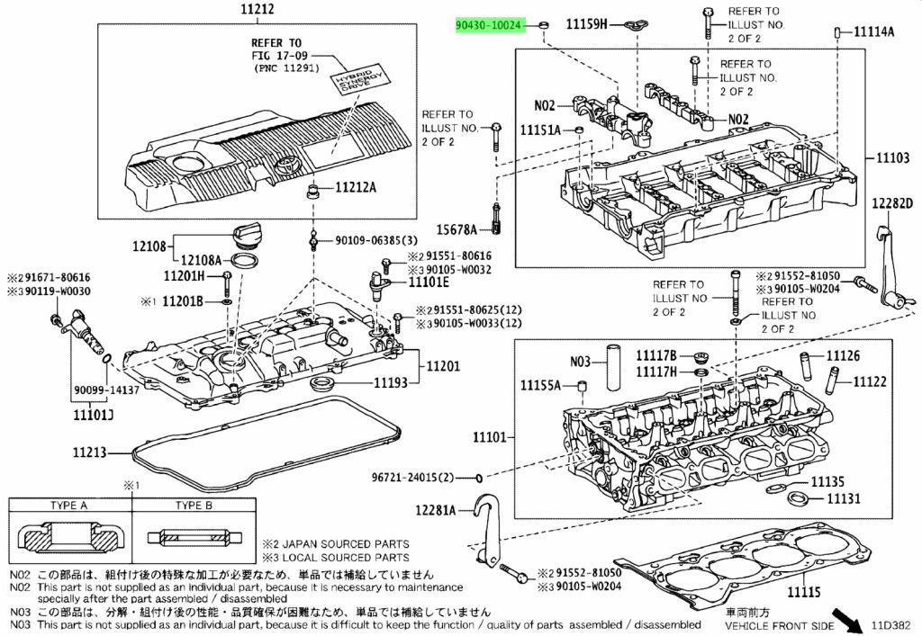 Buy Genuine Toyota 90430-10024 (9043010024) Gasket, Camshaft Bearing ...