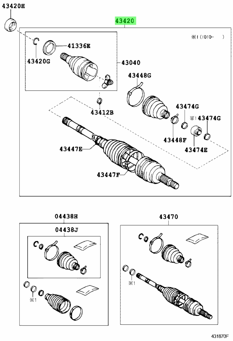 TOYOTAトヨタ純正 プリウス フロントドライブシャフトASSY LH 43420