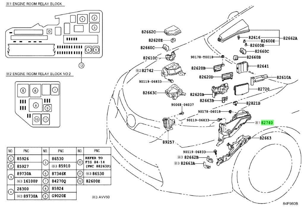 Genuine Toyota 82740-33030 (8274033030) BLOCK ASSY, ENGINE ROOM RELAY ...