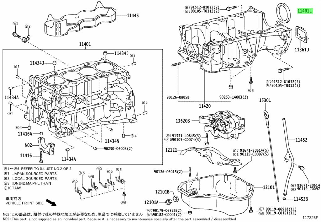 Buy Genuine Toyota 90311-89015 (9031189015) Seal, Engine Rear Oil ...