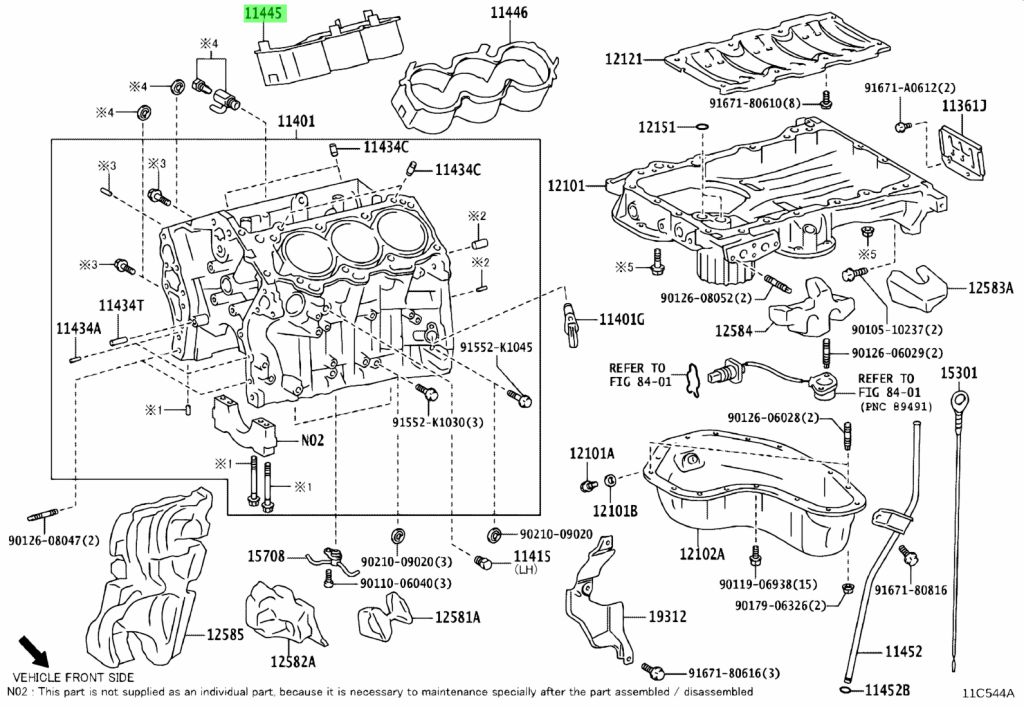 Buy Genuine Toyota 11445-31050 (1144531050) Spacer, Cylinder Block 