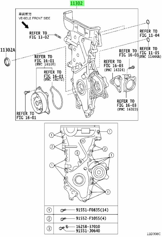 Buy Genuine Toyota 11310-37011 (1131037011) Cover Sub-Assy, Timing ...