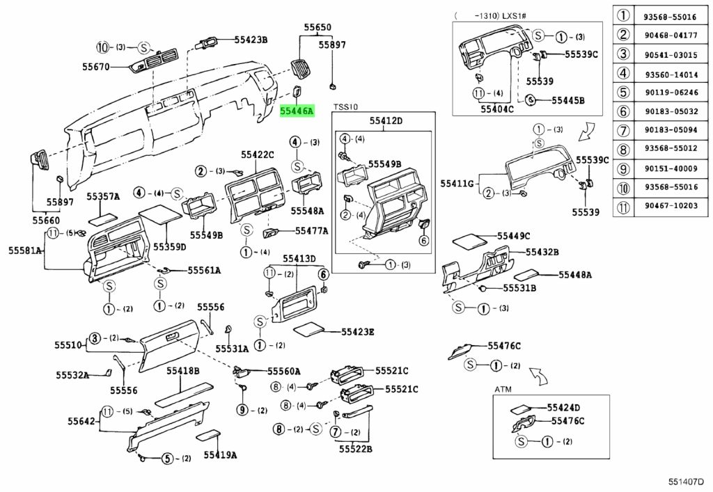 Buy Genuine Toyota 5544643010B0 (55446-43010-B0) Base, Switch Hole, No ...