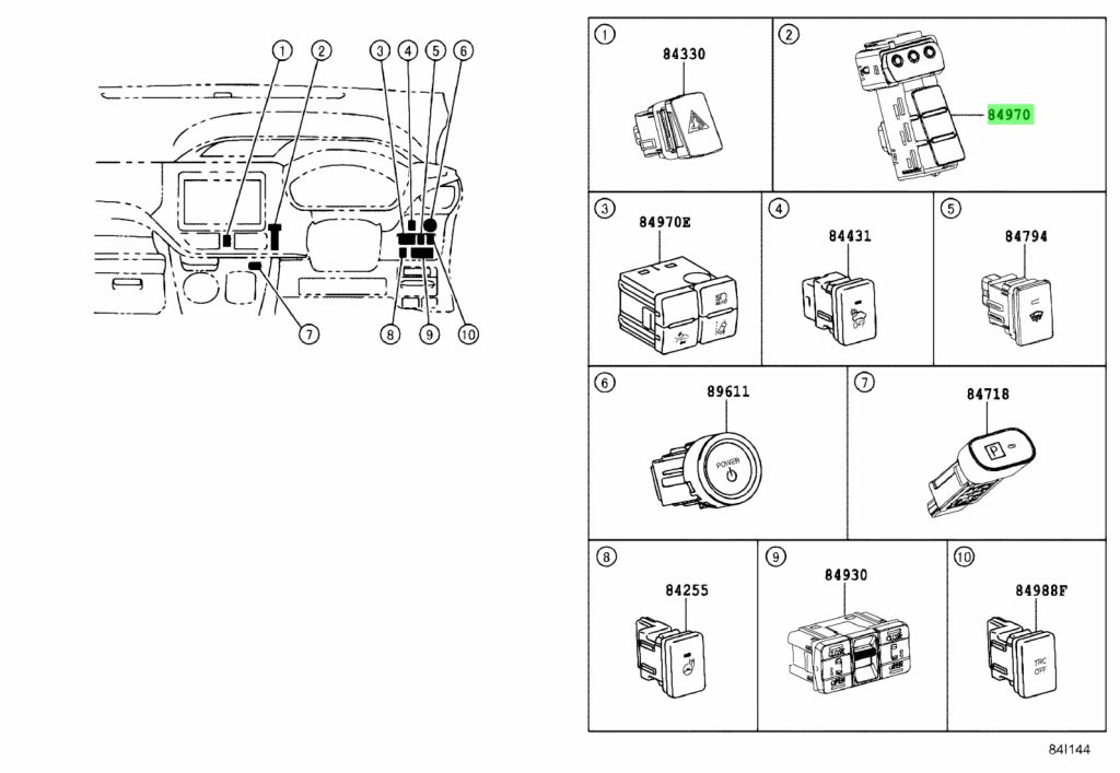 Genuine Toyota 84970-28020 (8497028020) SWITCH ASSY, COMBINATION - Amayama