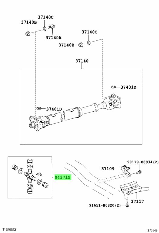 Крестовина toyota 0437160070