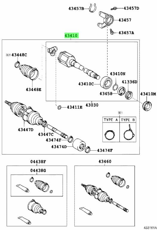 Genuine Toyota 43410-42280 (4341042280) SHAFT ASSY, FRONT DRIVE, RH ...