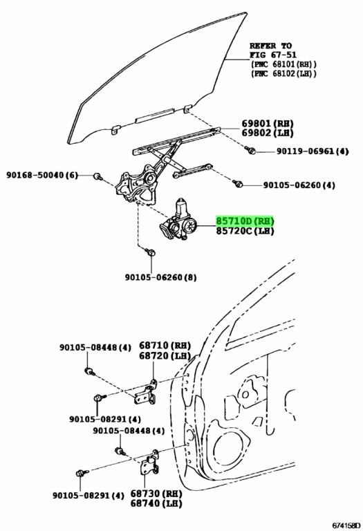 Buy Genuine Toyota 8571042100 (85710-42100) Motor Assy, Power Window ...