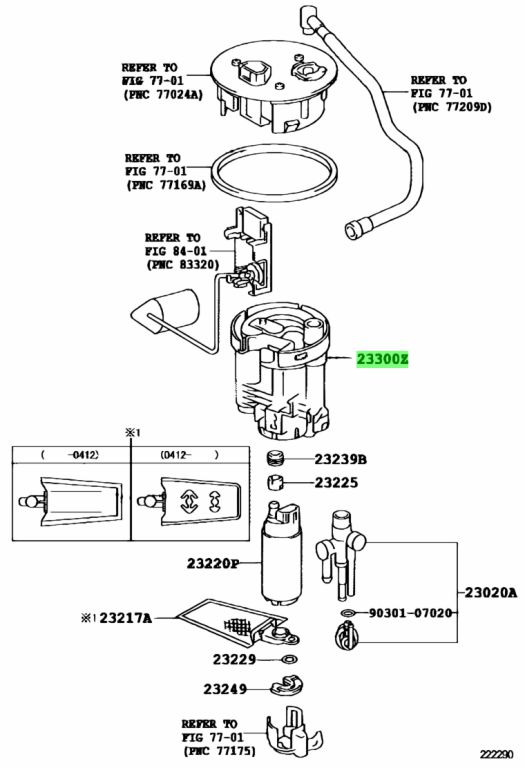 2330021010 фильтр топливный toyota