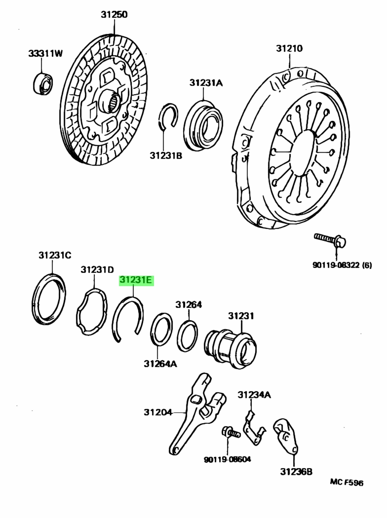 Genuine Toyota 90520-67001 (9052067001) RING, SHAFT SNAP (FOR CLUTCH ...