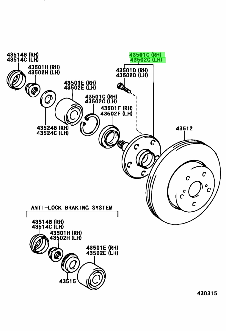 Toyota Axle Hub - 43502-35170 並行輸入品 2023春夏新色 - dcsh.xoc