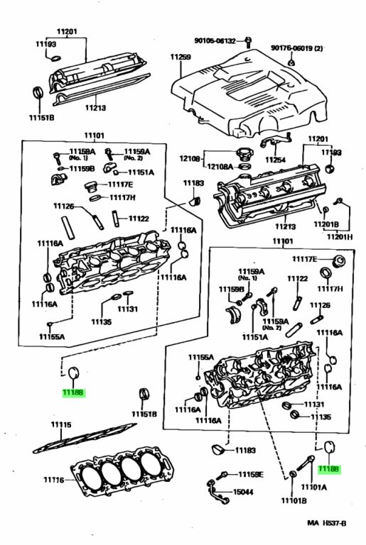 Genuine Toyota 11188-62010 (1118862010) PLUG, CAMSHAFT HOUSING - Amayama