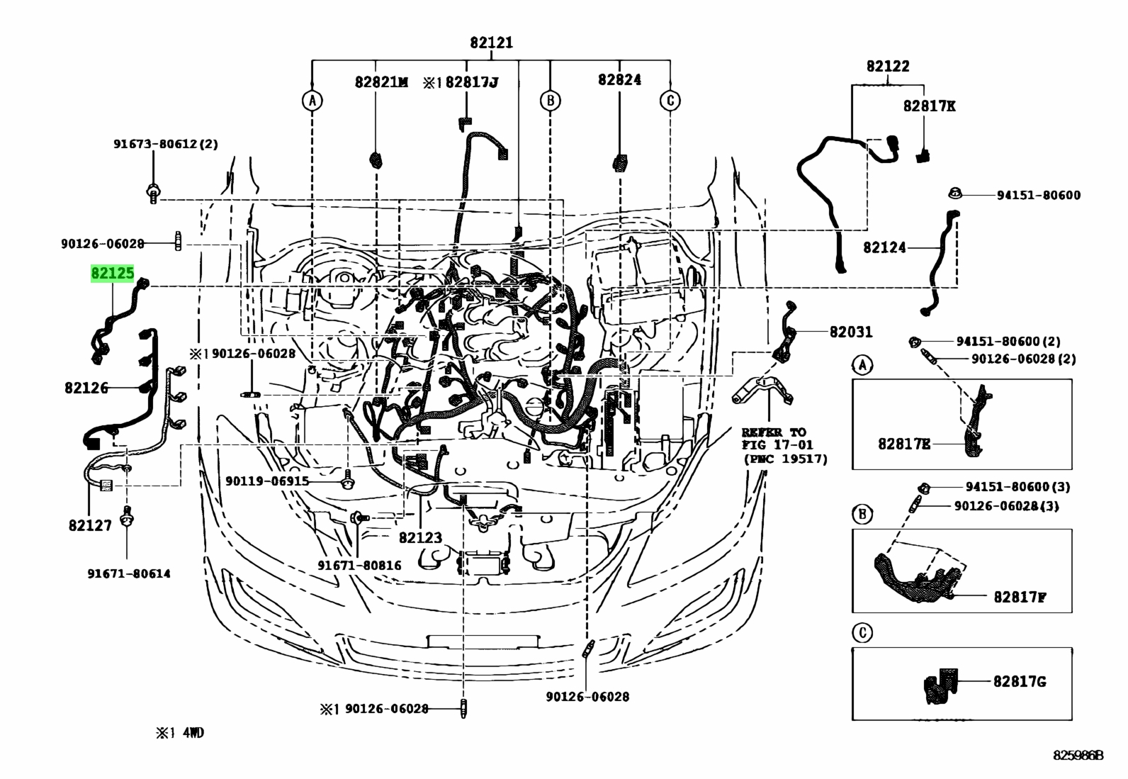 Genuine Toyota 82125-30500 (8212530500) WIRE - Amayama