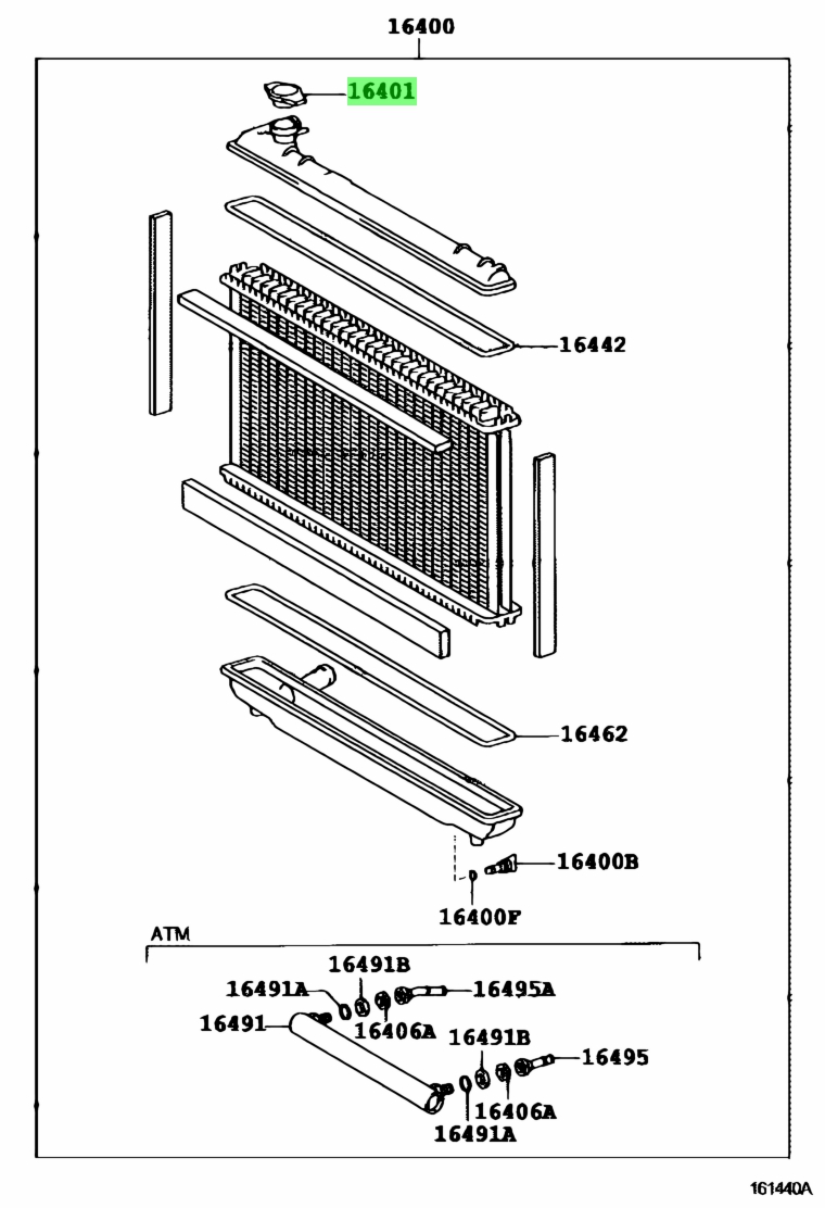 16401 62100 крышка радиатора