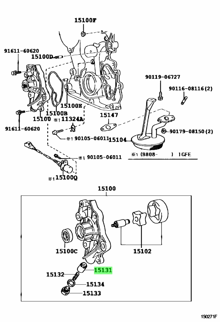 Genuine Toyota 15131-54010 (1513154010) VALVE SUB-ASSY, OIL SAFETY ...