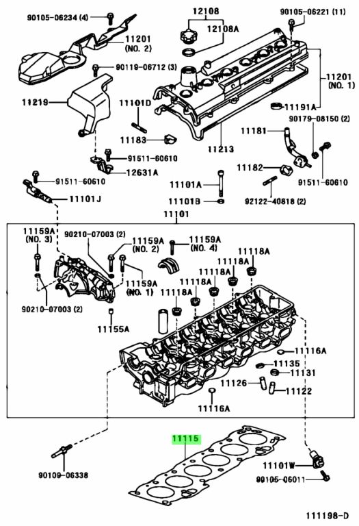 Прокладка гбц toyota cavalier