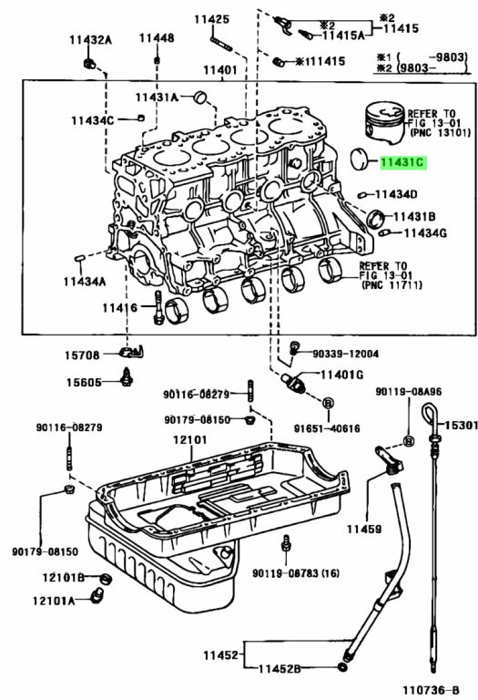 Genuine Toyota 96411-45000 (9641145000) PLUG, TIGHT - Amayama