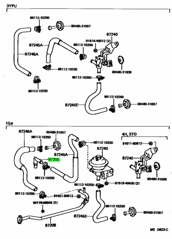 8725130200 Toyota JOINT OR UNION FRONT HEATER HOSE THROUGH OR INLET ...