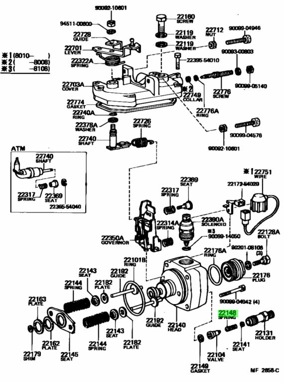 Toyota 22180 54010