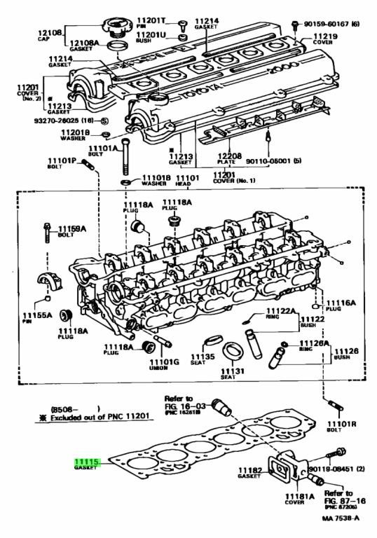 Toyota 11115 16150