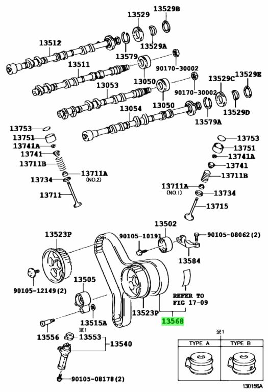 Buy Genuine Toyota 13568-29025 (1356829025) Belt, Timing. Prices, fast ...