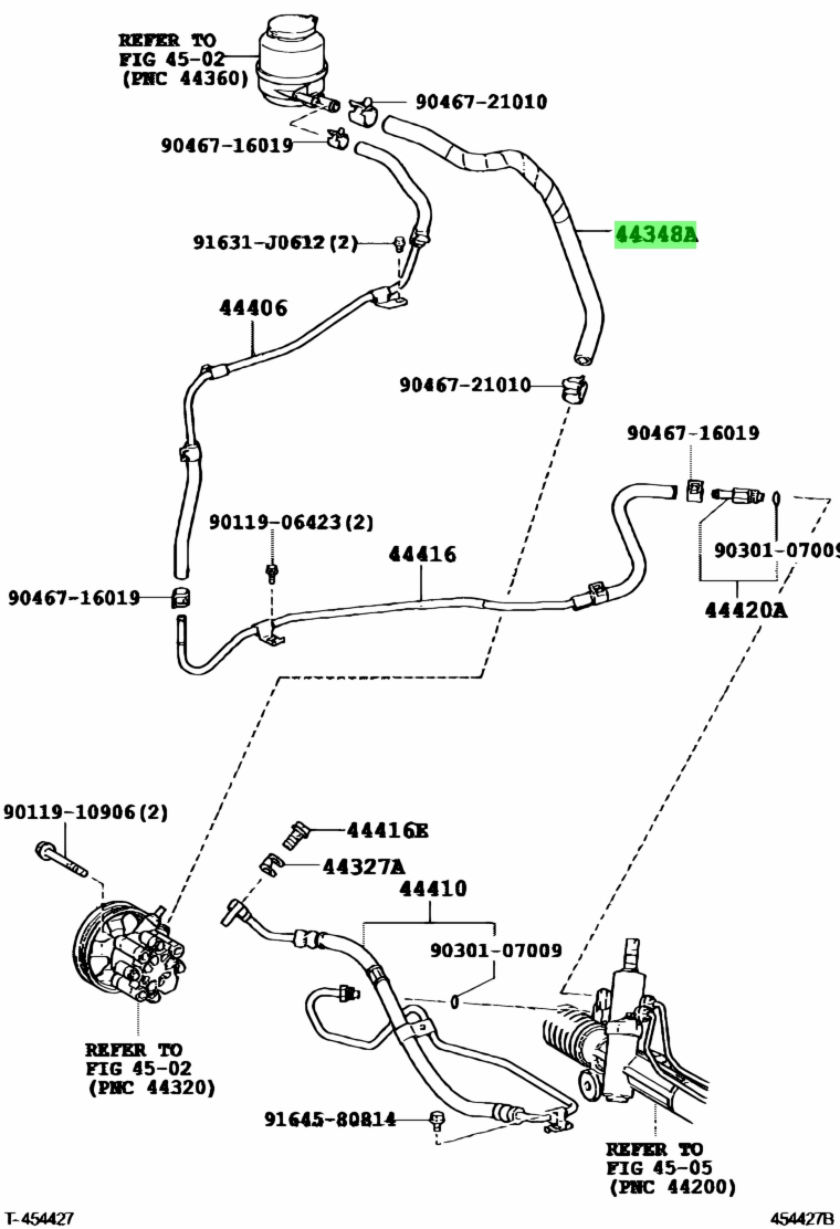 Buy Genuine Toyota 4434833230 (44348-33230) Hose, Oil Reservoir To Pump ...