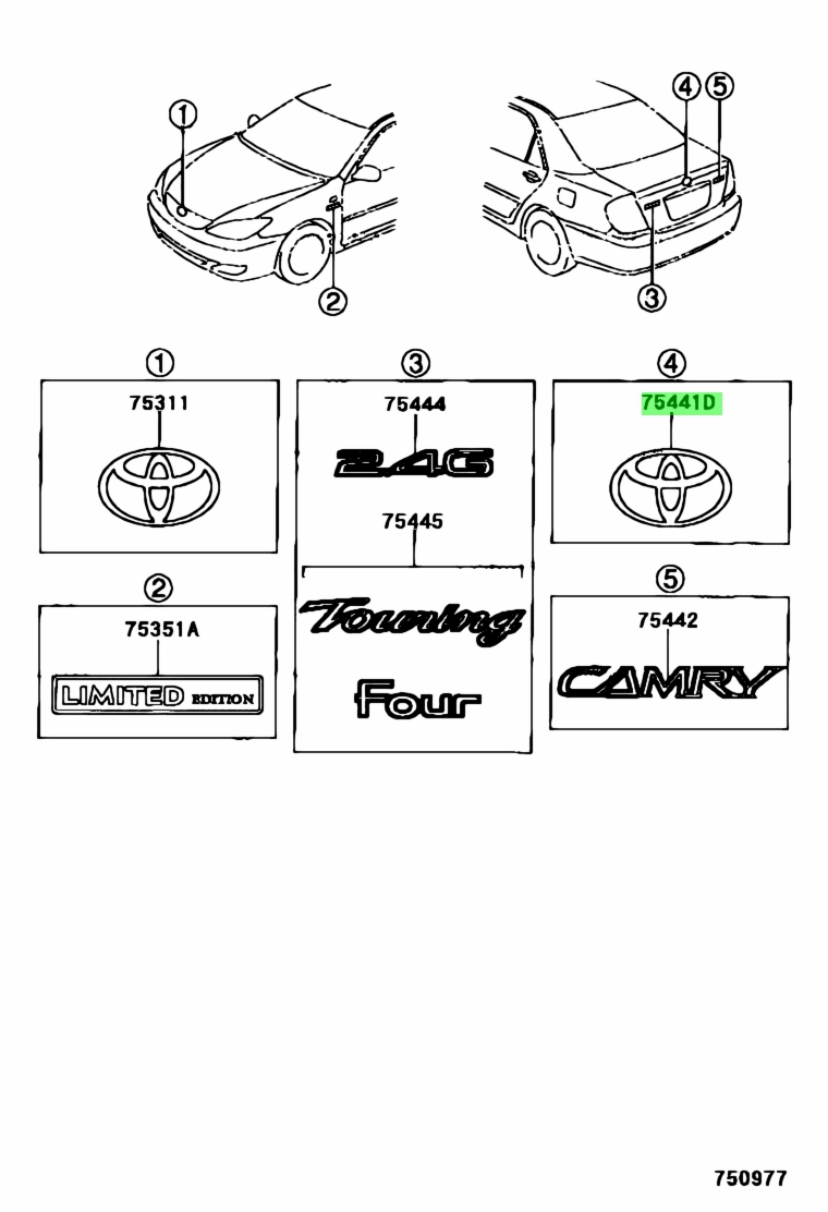 Buy Genuine Toyota 90975-02037 (9097502037) Emblem, Back Door, No.1 ...