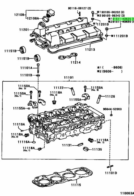 Buy Genuine Toyota 91511K0625 (91511-K0625) Bolt. Prices, fast shipping ...