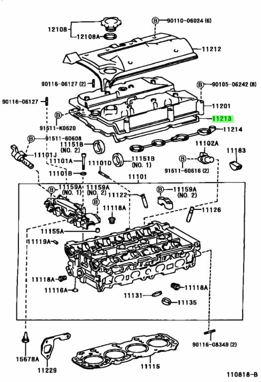 Buy Genuine Toyota 1121388460 (11213-88460) Gasket, Cylinder Head Cover ...