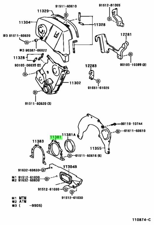 Buy Genuine Toyota 1138174010 (11381-74010) Retainer, Engine Rear Oil 