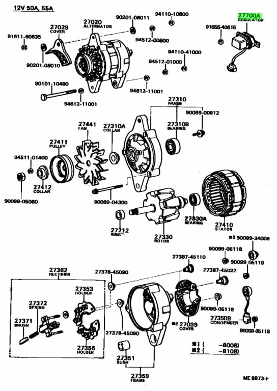 Genuine Toyota 27700-15011 (2770015011) REGULATOR ASSY, GENERATOR - Amayama