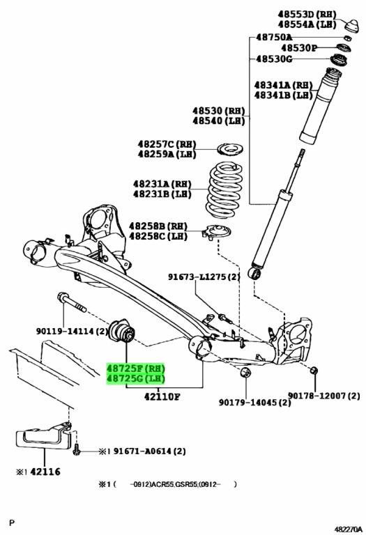 Buy Genuine Toyota 48725-28080 (4872528080) Bush, Rear Axle Carrier 